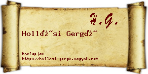 Hollósi Gergő névjegykártya